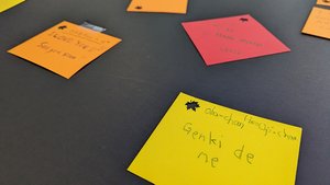  Messages written for  Keiro no Hi , at 2023’s   Kodomo no Hi   saying  “Genki de ne  (Please take care)” and “I love you! See you soon!” 